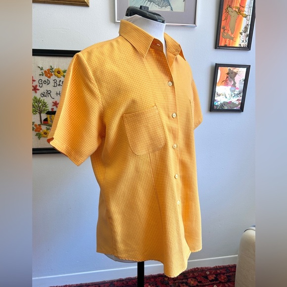 Vintage 90s ESPRIT Button-Up Shirt – XL, Orange/Yellow Pink Checkered - Picture 9 of 13